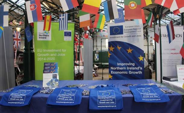The ERDF stand at the NI Chamber Annual Networking Conference and Business Showcase